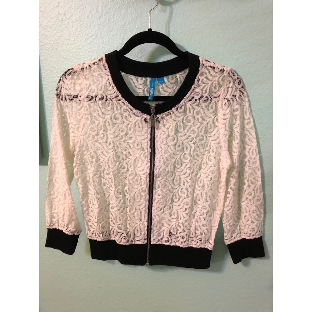 L'Amour Nanette Lepore zip-up lace jacket